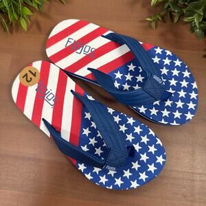 Flojos Kids American Flag Pattern Flip Flops Sandals Size 12